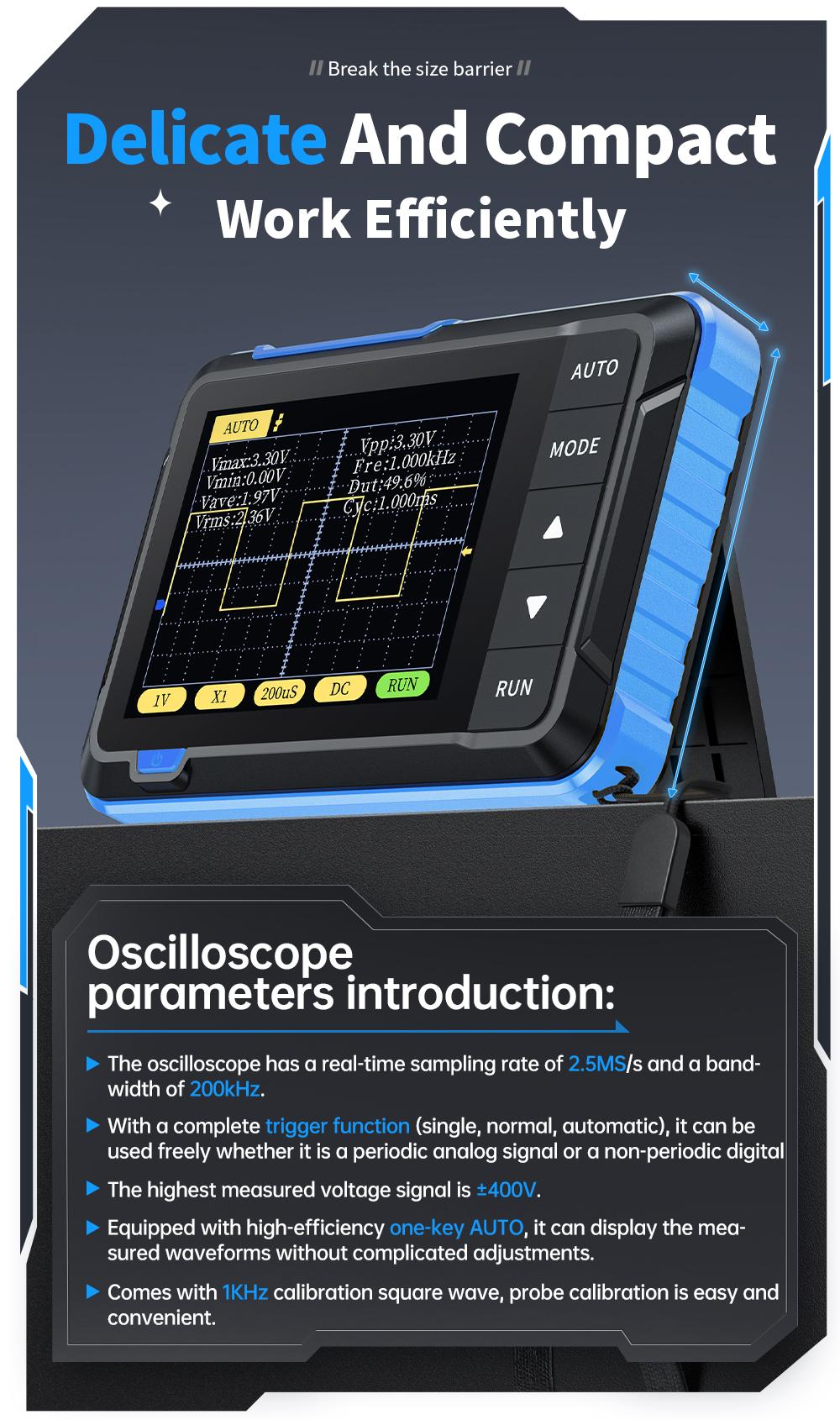 FNIRSI DSO-152 Pocket Oscilloscope for Car Audio Gain, Clipping Check & DIY Learning