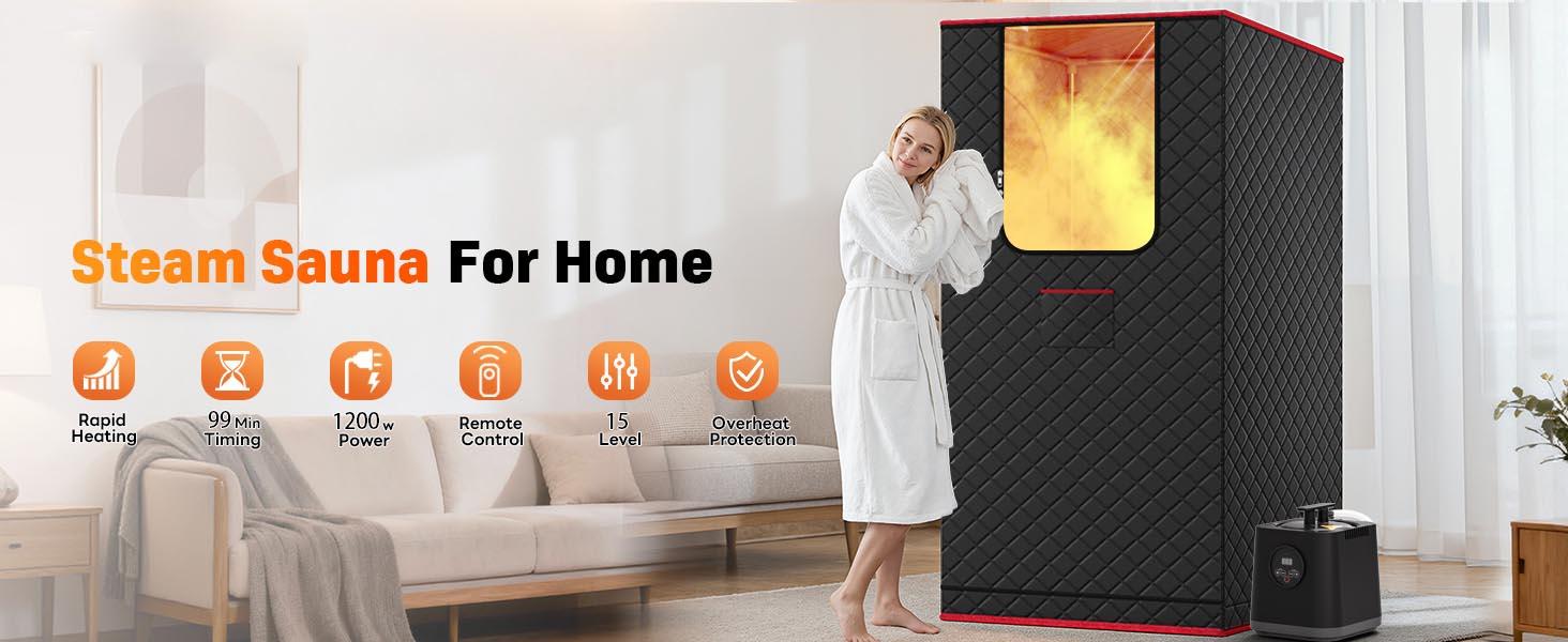 [dealsforyoudays]TEHANLD Portable Sauna Box for Home, Personal Steam Nurecover Saunas Heater at Home Use, 3.0L 1200W Steamer, Indoor Foldable Sauna Tent, Dry Sauna SPA Full Body Inflatable Pool