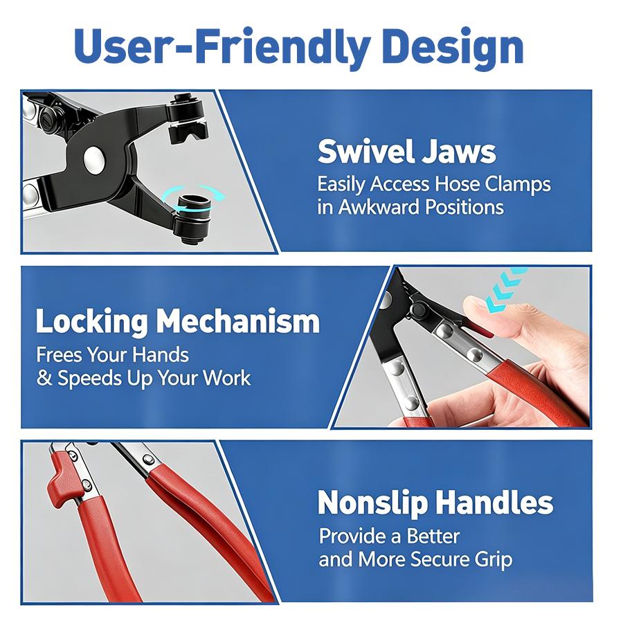 【DealsForYouDays】9PCS Hose Clamp Pliers, Automotive Pliers Kit,Long Reach Hose Clamp Tool Remover for Water Hose and Automotive Coolant Radiator Heater with Flexible Wire Long Reach Hose Clamp and Flat Band Pliers #DealsForYouDays