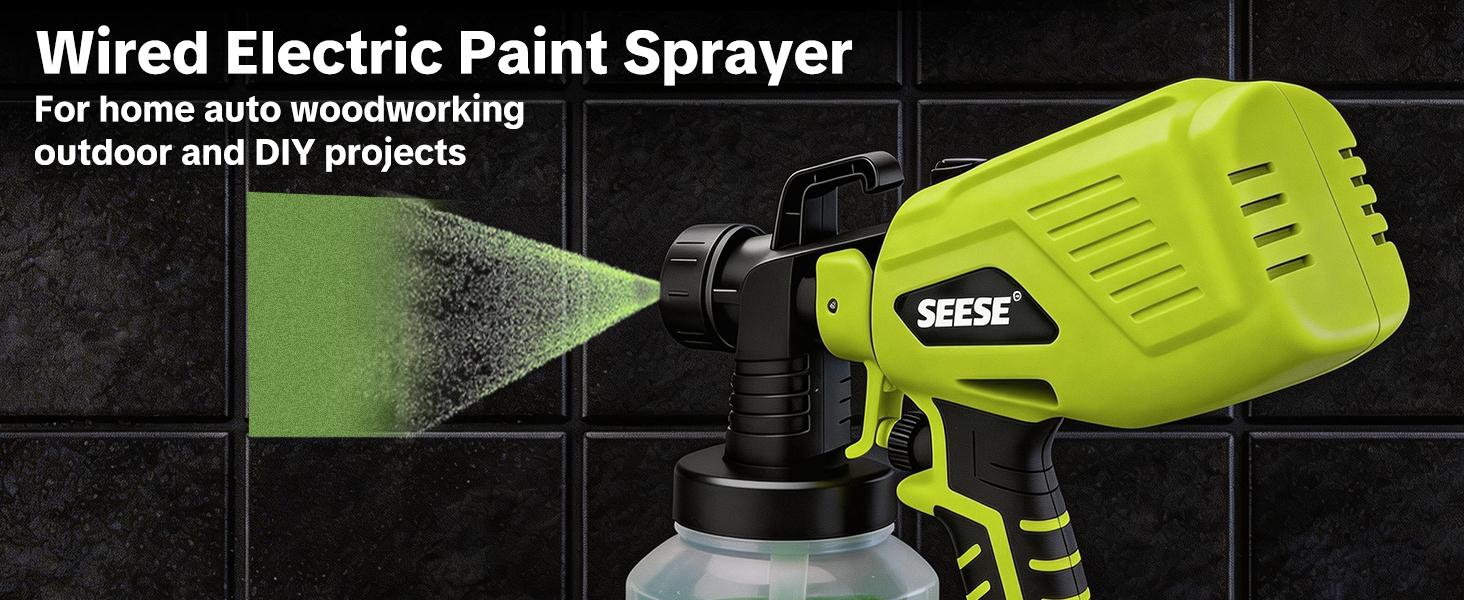 【FathersDayGift】SEESE Paint Sprayer,Equipped with a 1200ml Large-Capacity Spray Gun and Cleaning Accessories, Adjustable Flow Control, 4 Nozzles, and 3 Spray Modes. Easy to Clean and Suitable for Painting Furniture, Fences, Walls, Doors, Windows. fathersd 【FathersDayGift】SEESE Paint Sprayer,Equipped with a 1200ml Large-Capacity Spray Gun and Cleaning Accessories, Adjustable Flow Control, 4 Nozzles, and 3 Spray Modes. Easy to Clean and Suitable for Painting Furniture, Fences, Walls, Doors, Windows. fathersd