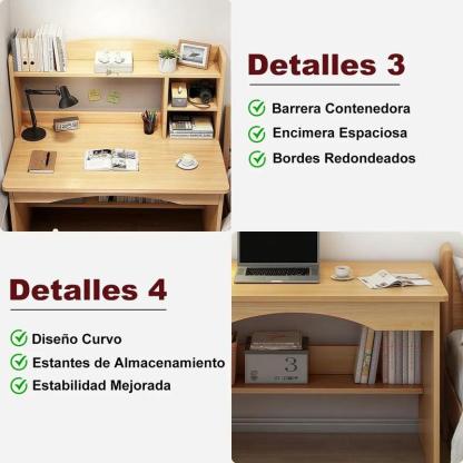 Escritorio Para Computadora Heaimo 100x48x120cm Con Librero Integrado Y Gabinetes De Almacenamiento Mesa De Oficina Home Office Escritorio De Estudio Con Estantes Organizadores Multifuncional Gris