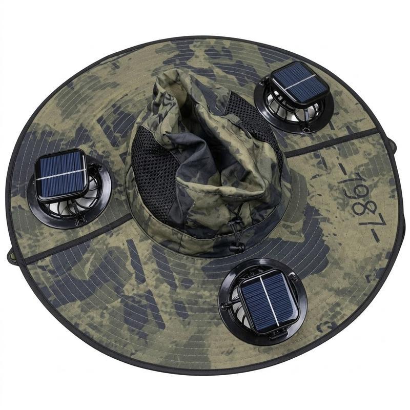 Nuevo sombrero con ventilador solar triple para exteriores (modelo 2026): sombrero con protección solar y ventilador, batería recargable, resistente al agua, ideal para eventos deportivos, diseño unisex.