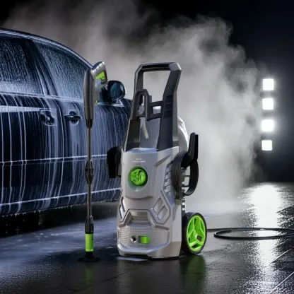 Hidrolavadora eléctrica de 2600 PSI y 2,6 GPM con cañón de espuma para limpieza de automóviles, entradas de vehículos, terrazas, cercas, patios y exteriores; incluye 3 longitudes de lanza; limpiadora a presión portátil de 1600 W.