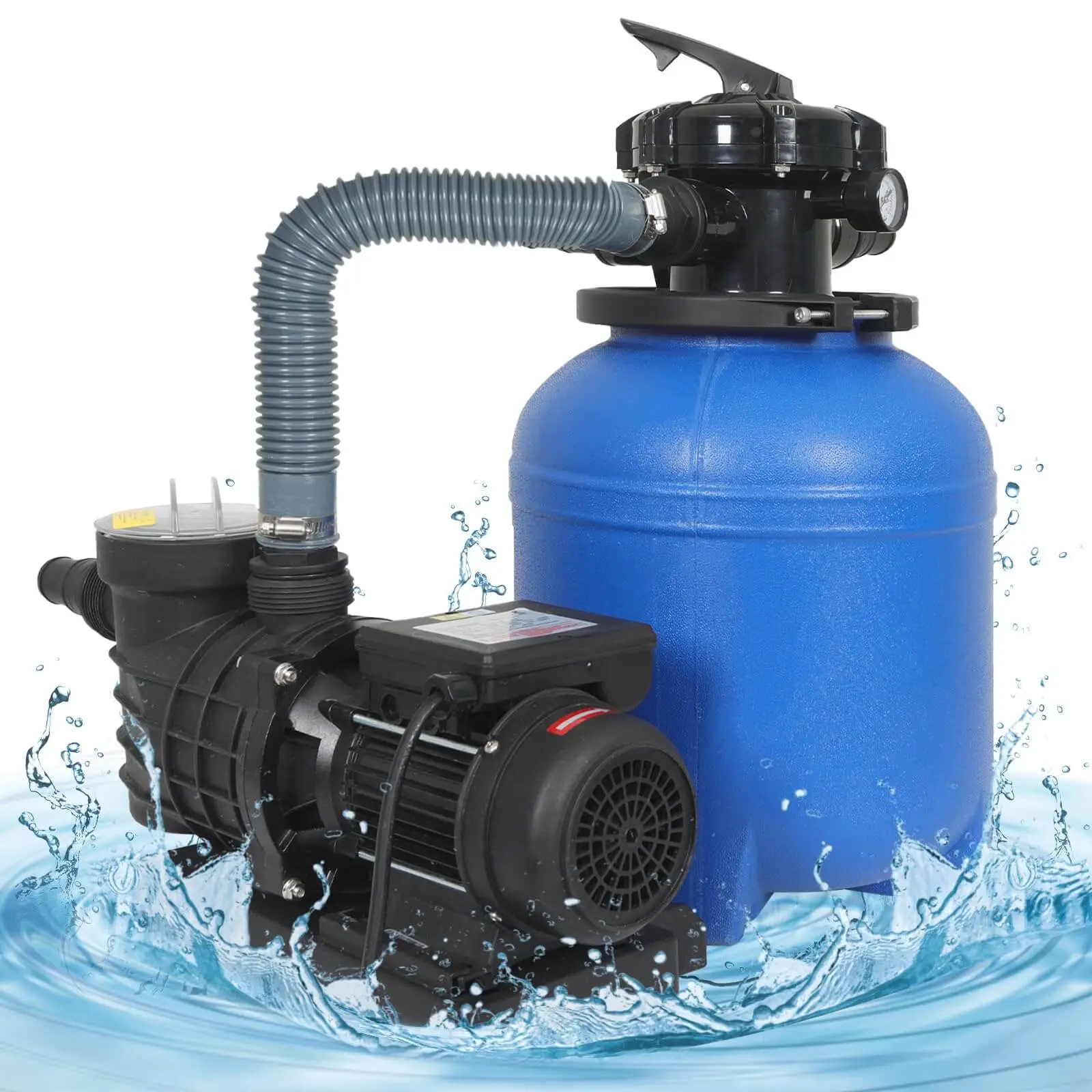 Bomba con filtro de arena de 12 pulgadas y 1/2 HP para piscinas elevadas