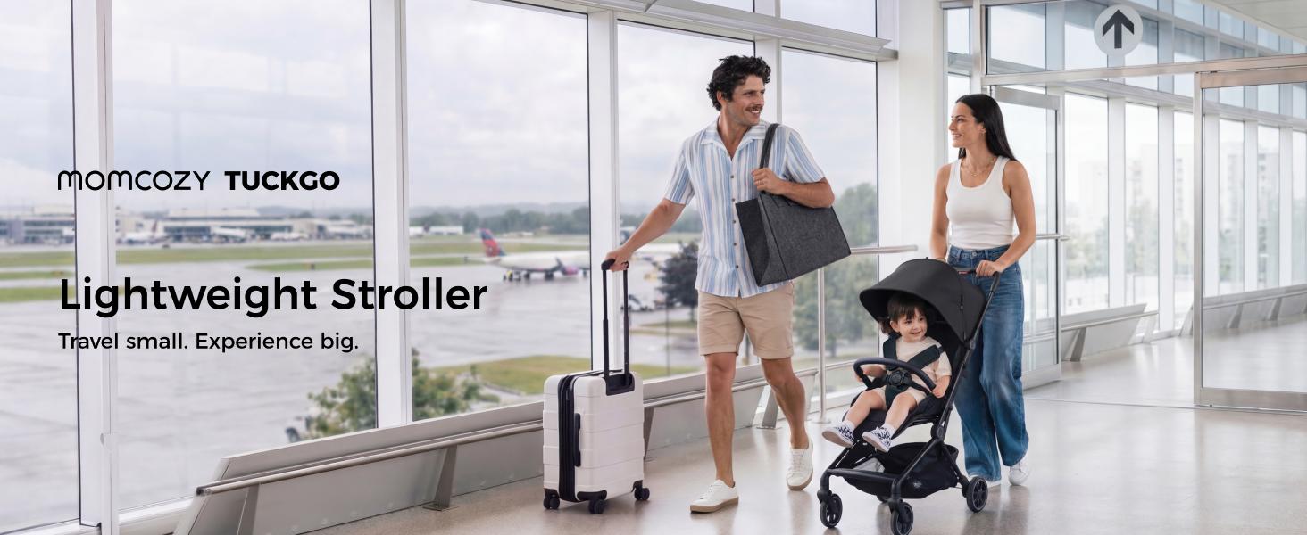 Momcozy TuckGo Lightweight Travel Stroller, One Click Fold for Toddlers 6M-3Y, 33L Bottom Storage, Compact Easier Air Travel, Travel Bag Included, 3-Position Recline, UPF 50+ Canopy, 5-Point Harness