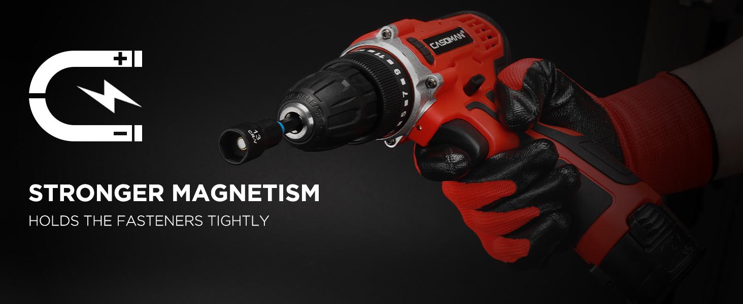 CASOMAN 55-Piece Magnetic Nut Driver Set for Impact Drill - Deep, Shallow, Metric, SAE; Includes Screwdriver Bits, Bit Extension Bar, Socket Adapters, Wing Nut Driver, Tool Box - Father's Day Gift, DEALS FOR YOU DAY