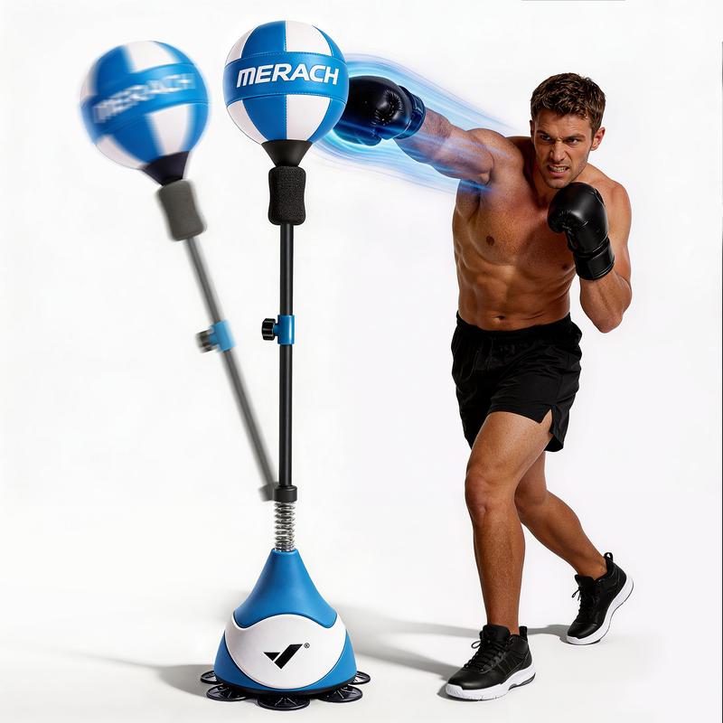 Saco de boxeo Merach con soporte de altura ajustable — Pera de velocidad para entrenamiento, equipo de boxeo, alivio del estrés y fitness (Modelo Summervibes)