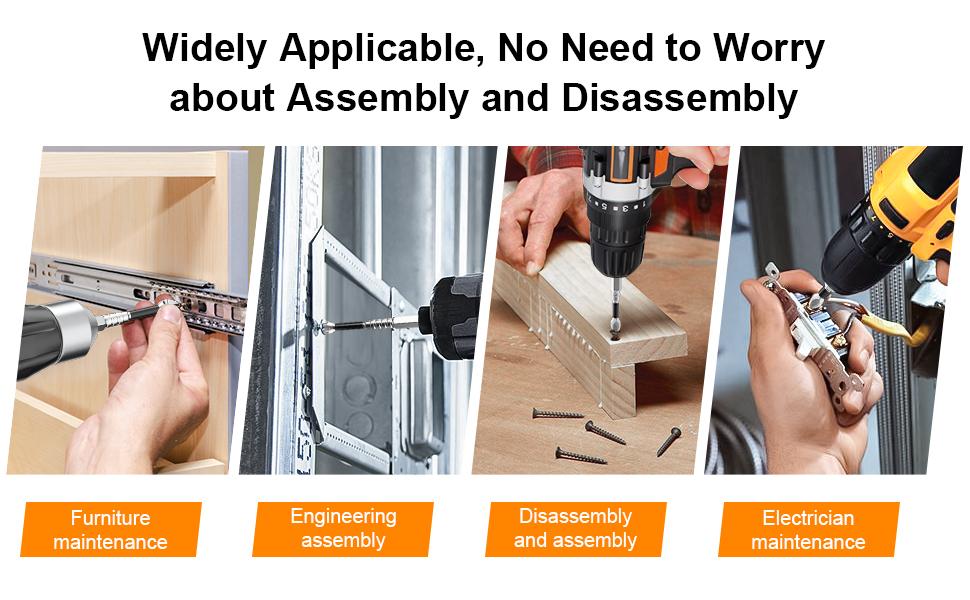 ADESKE PH2 Magnetic Screwdriver Bit Set 9PCS &ndash; Impact Resistant S2 Steel Bits, Non-Slip Electric Screwdriver Drill Bits, 1/4" Hex, 25-150mm