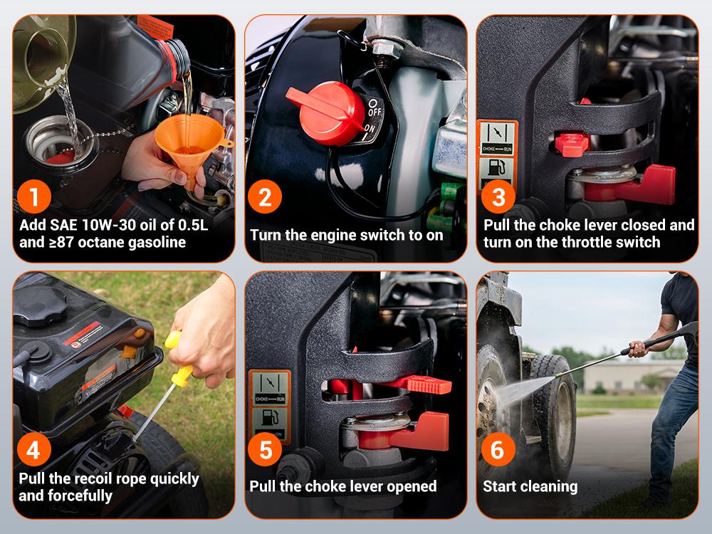 Efurden Gas Powered Pressure Washer 3500 PSI, 2.3 GPM Heavy Duty High Power Washer,209CC 7HP Engine with 25Ft Pressure Hose, Axial Aluminum Pump, Soap Tank, 4 Quick Connect Nozzle Efurden Gas Powered Pressure Washer 3500 PSI, 2.3 GPM Heavy Duty High Power Washer,209CC 7HP Engine with 25Ft Pressure Hose, Axial Aluminum Pump, Soap Tank, 4 Quick Connect Nozzle