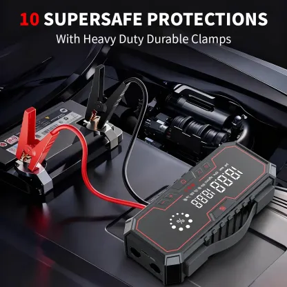 Arrancador de batería portátil para coche Kapeezi de 12 V, batería externa (power bank) de 18 000 mAh, inflador de neumáticos de 160 PSI, luz LED, kit de herramientas para coche; accesorio esencial para automóviles.