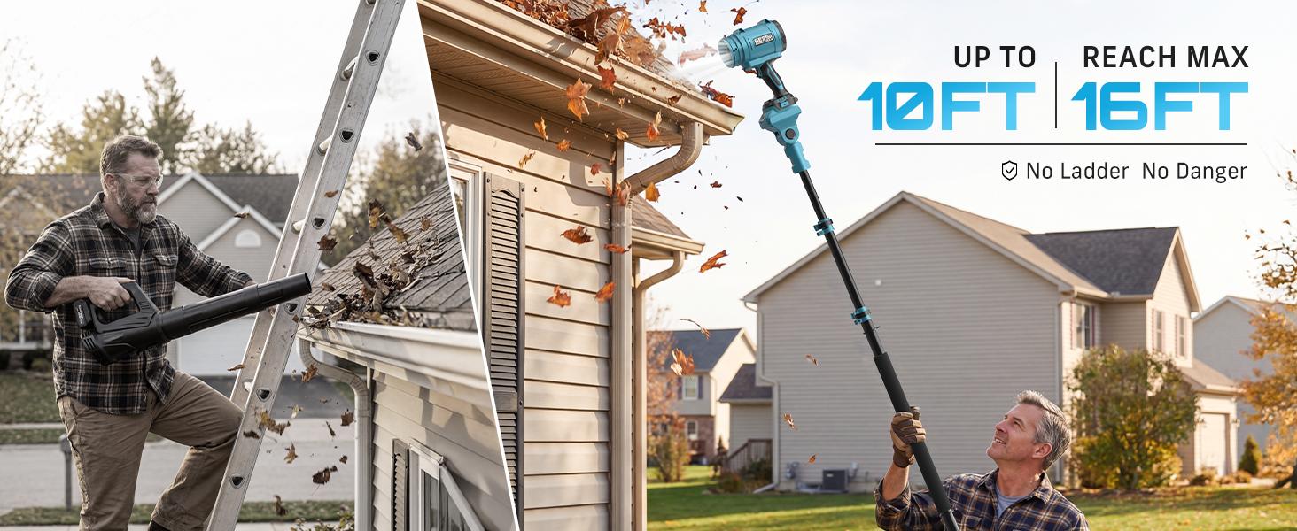 SEESII 8 Inch Cordless Pole Saw Kit, Telescopic Extension Pole Equipped with 8 Inch Chainsaw & Air Blower, Ideal for Garden Trimming, Gutter Cleaning, Vehicle Post-wash Drying, Home Renovation and Outdoor Yard Maintenance CHB80 SEESII 8 Inch Cordless Pole Saw Kit, Telescopic Extension Pole Equipped with 8 Inch Chainsaw & Air Blower, Ideal for Garden Trimming, Gutter Cleaning, Vehicle Post-wash Drying, Home Renovation and Outdoor Yard Maintenance CHB80