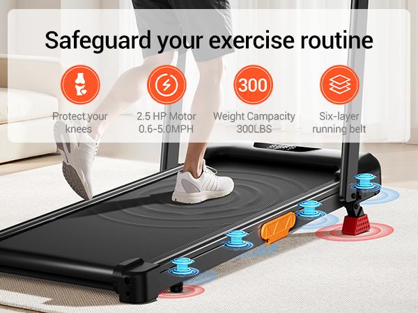 Umay walking pad Folding Walking treadmill for Home/Office, 16% Incline, Handrails, 300 lbs Capacity indoor walking machine  summerwins summerwins