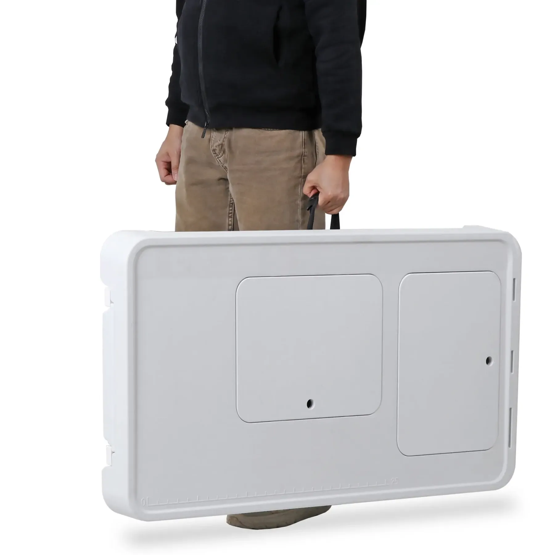 Estación de preparación exterior multiusos Segawe All-in-1: mesa exterior ligera, mesa plegable portátil de PE y acero con patas plegables, fregaderos dobles, grifo, rejilla, capacidad de 660 lb, limpieza de pescado, muebles de patio esenciales para barba