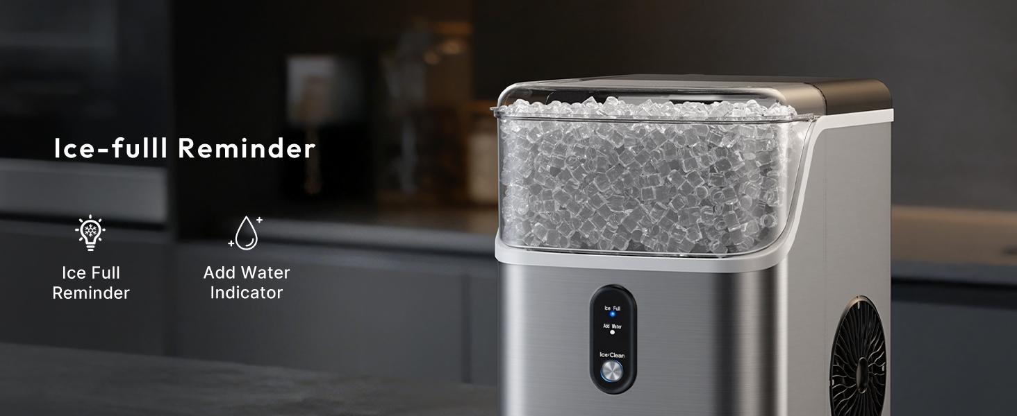 EUHOMY Nugget Ice Makers Countertop, Pebble Ice Maker Machine with 35lbs/24H&33lbs/24H Soft Ice, Self-Cleaning Sonic Ice Maker with Ice Scoop&Basket,  Utensils, Pellet Ice Maker for Home/Kitchen/Office