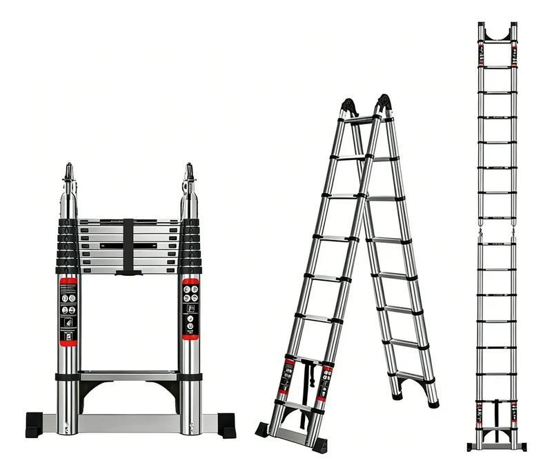 Escalera Telescopica De Acero Inoxidable 5metros 16 Peldano