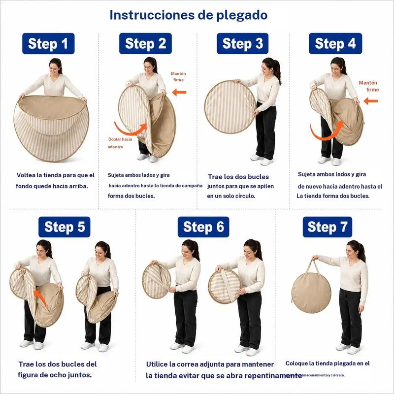 Tienda de playa desplegable sin montaje, toldo portátil de doble capa con protección solar, refugio instantáneo para pícnic, parque, acampada y uso familiar al aire libre.