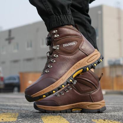Botas de trabajo indestructibles, calzado de seguridad para hombre con puntera de acero, zapatillas resistentes a perforaciones, calzado de trabajo antideslizante, botas protectoras con hebilla giratoria, calzado para la construcción.