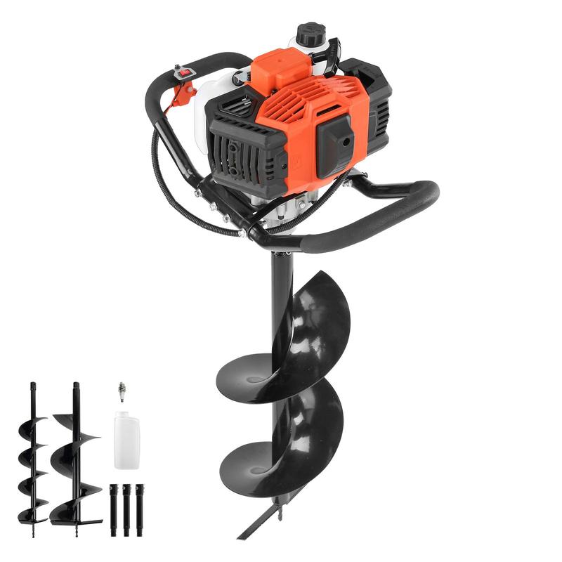 Ahoyador a gasolina VEVOR, Summervibes, 52 cc, con brocas de 6" y 10", 3 varillas de extensión y 1450 W; ahoyador de tierra de uso rudo para postes de cercas, cubiertas y pérgolas, y plantación de árboles; listado por la EPA.