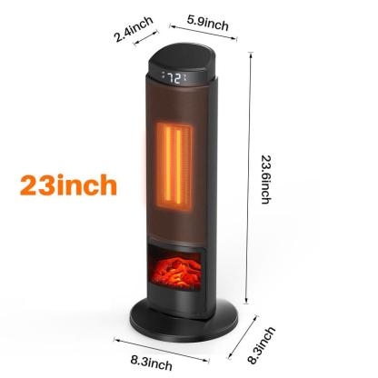 Calefactor Sweetcrispy de 23 pulgadas, calefactor eléctrico de 1500 W con temporizador de 12 horas, 4 modos, oscilación de 70°, termostato (50-95 °F), calentamiento rápido y bloqueo de seguridad para niños.