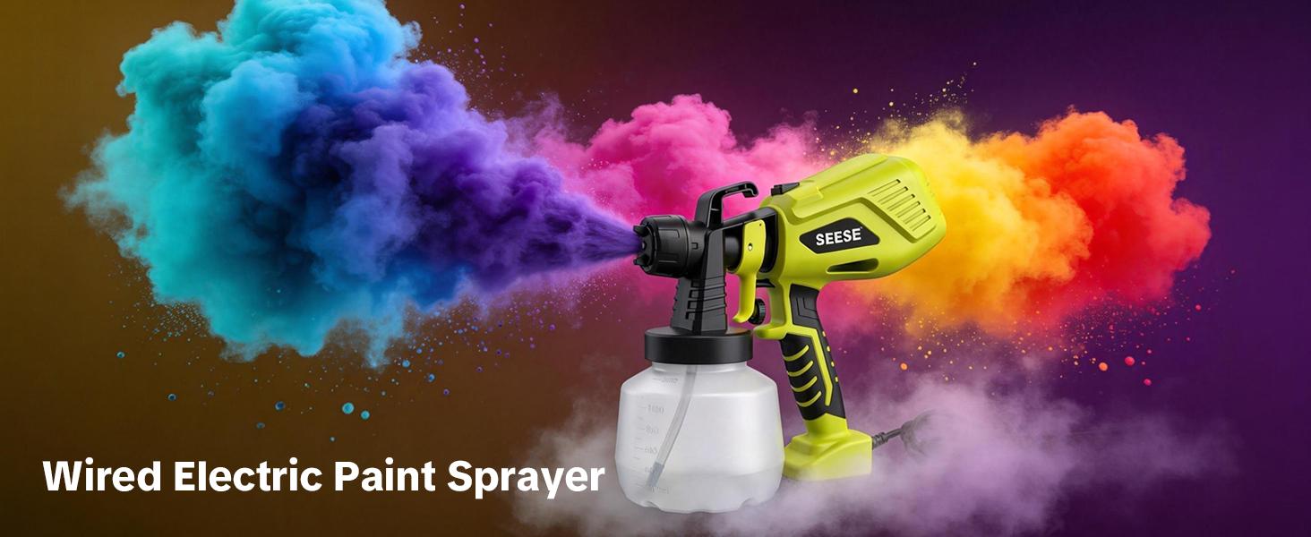 【FathersDayGift】SEESE Paint Sprayer,Equipped with a 1200ml Large-Capacity Spray Gun and Cleaning Accessories, Adjustable Flow Control, 4 Nozzles, and 3 Spray Modes. Easy to Clean and Suitable for Painting Furniture, Fences, Walls, Doors, Windows. fathersd 【FathersDayGift】SEESE Paint Sprayer,Equipped with a 1200ml Large-Capacity Spray Gun and Cleaning Accessories, Adjustable Flow Control, 4 Nozzles, and 3 Spray Modes. Easy to Clean and Suitable for Painting Furniture, Fences, Walls, Doors, Windows. fathersd
