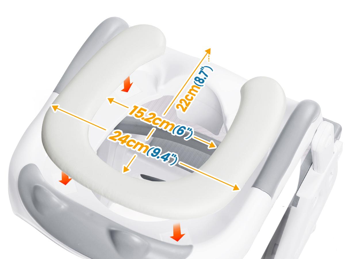 Orzbow Adjustable Height 2-IN-1 Kids Potty Training Toilet Seat with Step Stool, Stable Training Ladder Potty Seat with Splash Guard & Anti-Slip Pad, Grey