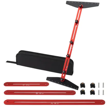 Herramienta de plantilla para peldaños de escalera GJAHSH de aleación de aluminio – Guía de medición profesional ajustable – Herramienta de precisión para carpintería (escaleras, contrahuellas y estantes) – Herramienta de trazado para mejoras del hogar