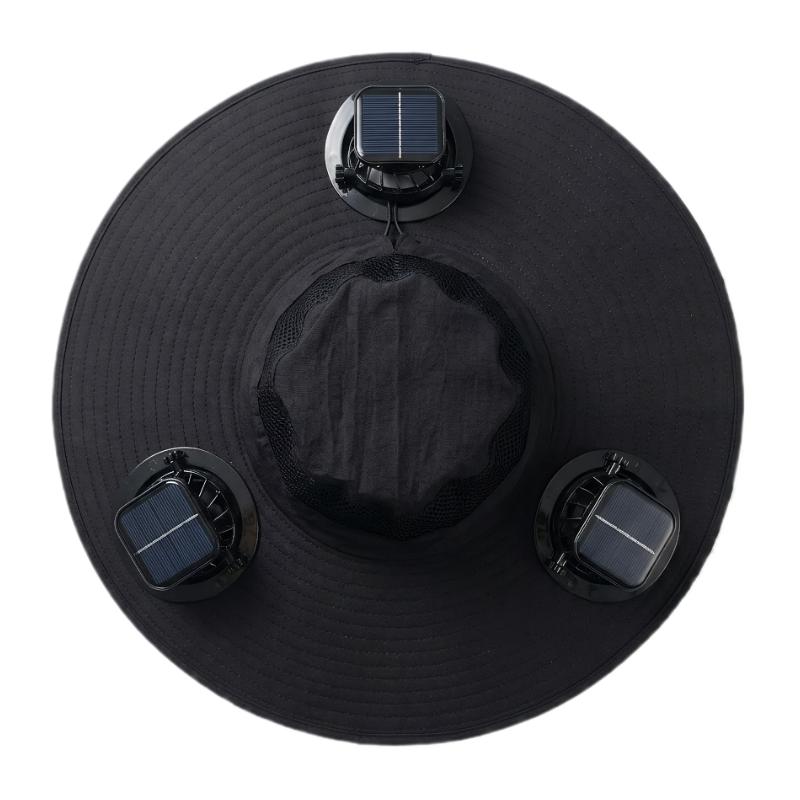 Nuevo sombrero con ventilador solar triple para exteriores (modelo 2026): sombrero con protección solar y ventilador, batería recargable, resistente al agua, ideal para eventos deportivos, diseño unisex.