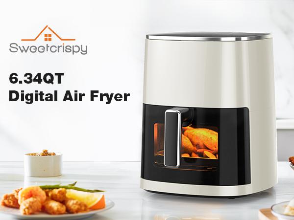 12-in-1 Air Fryer 6.34 QT with Dishwasher Safe Parts &mdash; Roast, Crisp, Reheat & Dehydrate | Includes 20 Healthy Recipes