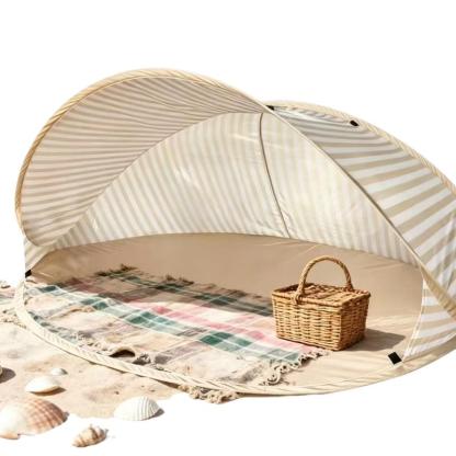 Tienda de playa desplegable sin montaje, toldo portátil de doble capa con protección solar, refugio instantáneo para pícnic, parque, acampada y uso familiar al aire libre.