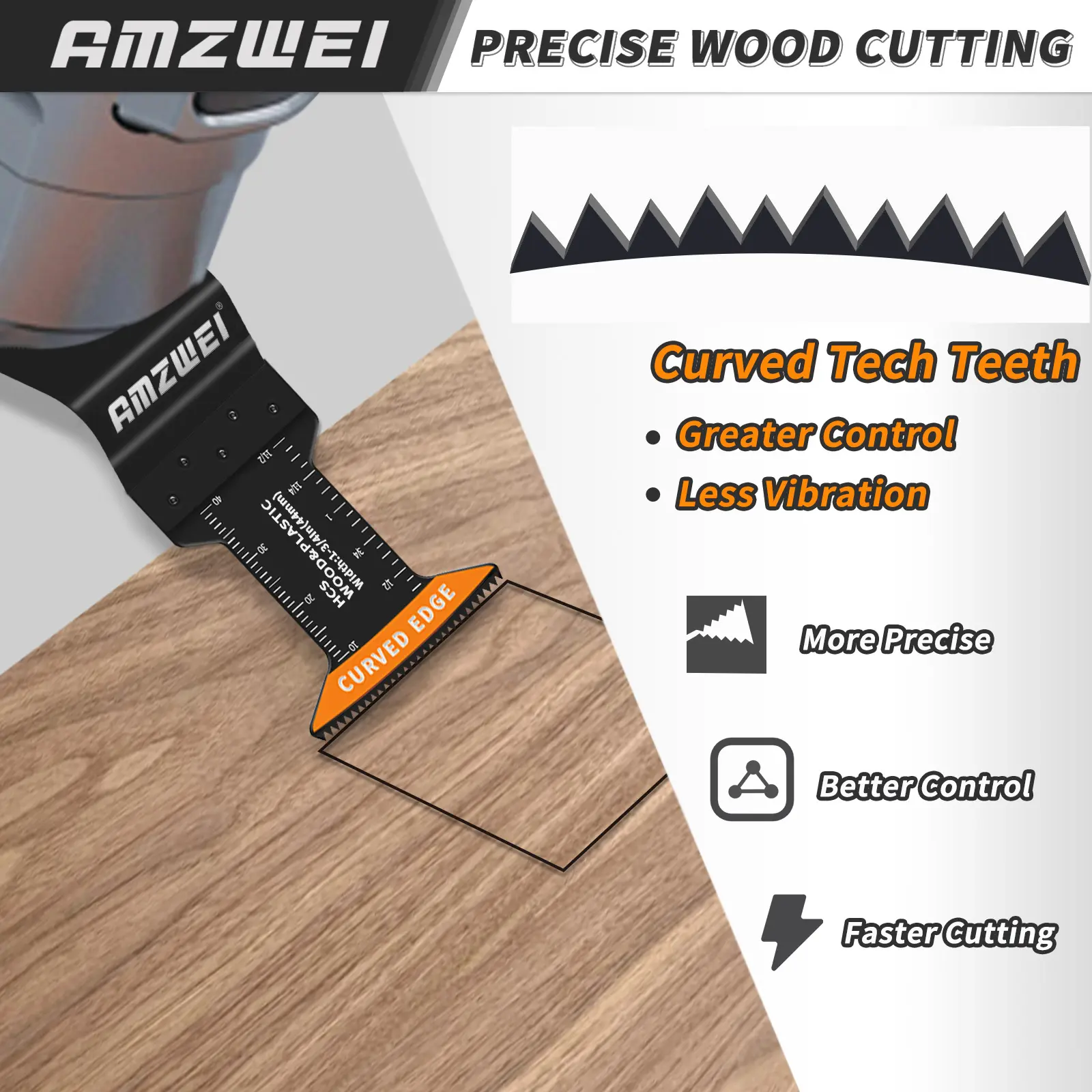 AMZWEI - 100 hojas para herramienta oscilante para corte de metal y madera