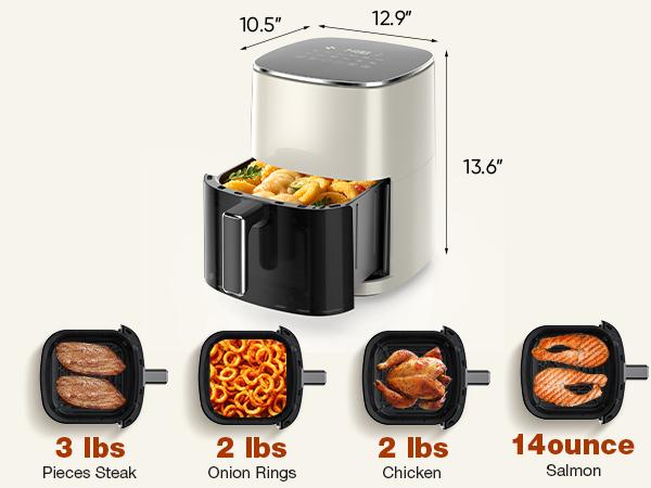 12-in-1 Air Fryer 6.34 QT with Dishwasher Safe Parts &mdash; Roast, Crisp, Reheat & Dehydrate | Includes 20 Healthy Recipes