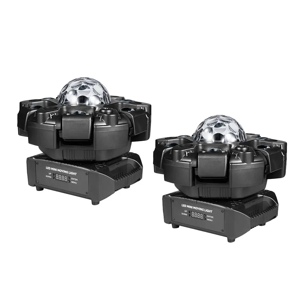 Luces DJ Móviles para Fiestas – Luz de Escenario 6 en 1 LED RGBW con 6 Brazos, Compatible con DMX-512 y Activación por Sonido, Ideal para Fiestas y Eventos
