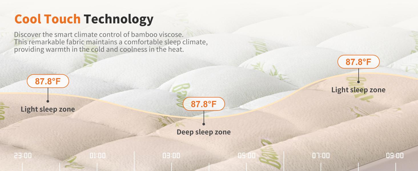 400g Bamboo Fiber Mattress Topper &ndash; Ultra Soft, Breathable & Cooling, Perfect for Back, Side & Stomach Sleepers