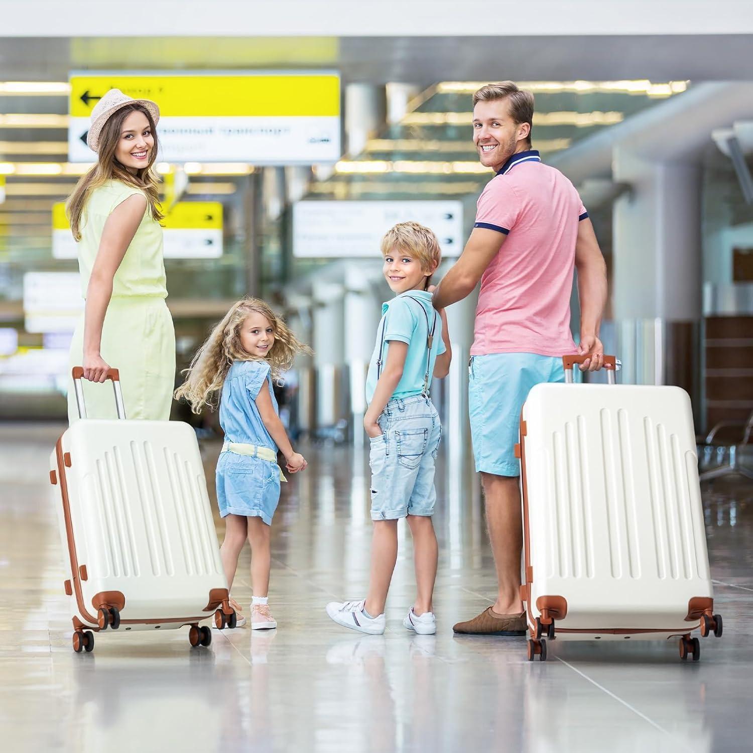【Summervibes】Ubesgoo Luggage Sets 3 Piece, ABS Hardside Suitcase Set with Double Spinner Wheels & TSA Lock for Travel Business, 3-Piece Set (20/24/28)