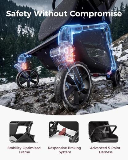 Cochecito de viaje ligero Momcozy TuckGo: plegado con un solo clic para niños de 6 meses a 3 años, almacenamiento inferior de 33 litros, diseño compacto ideal para viajes en avión, bolsa de viaje incluida, reclinado en 3 posiciones, capota con protección 