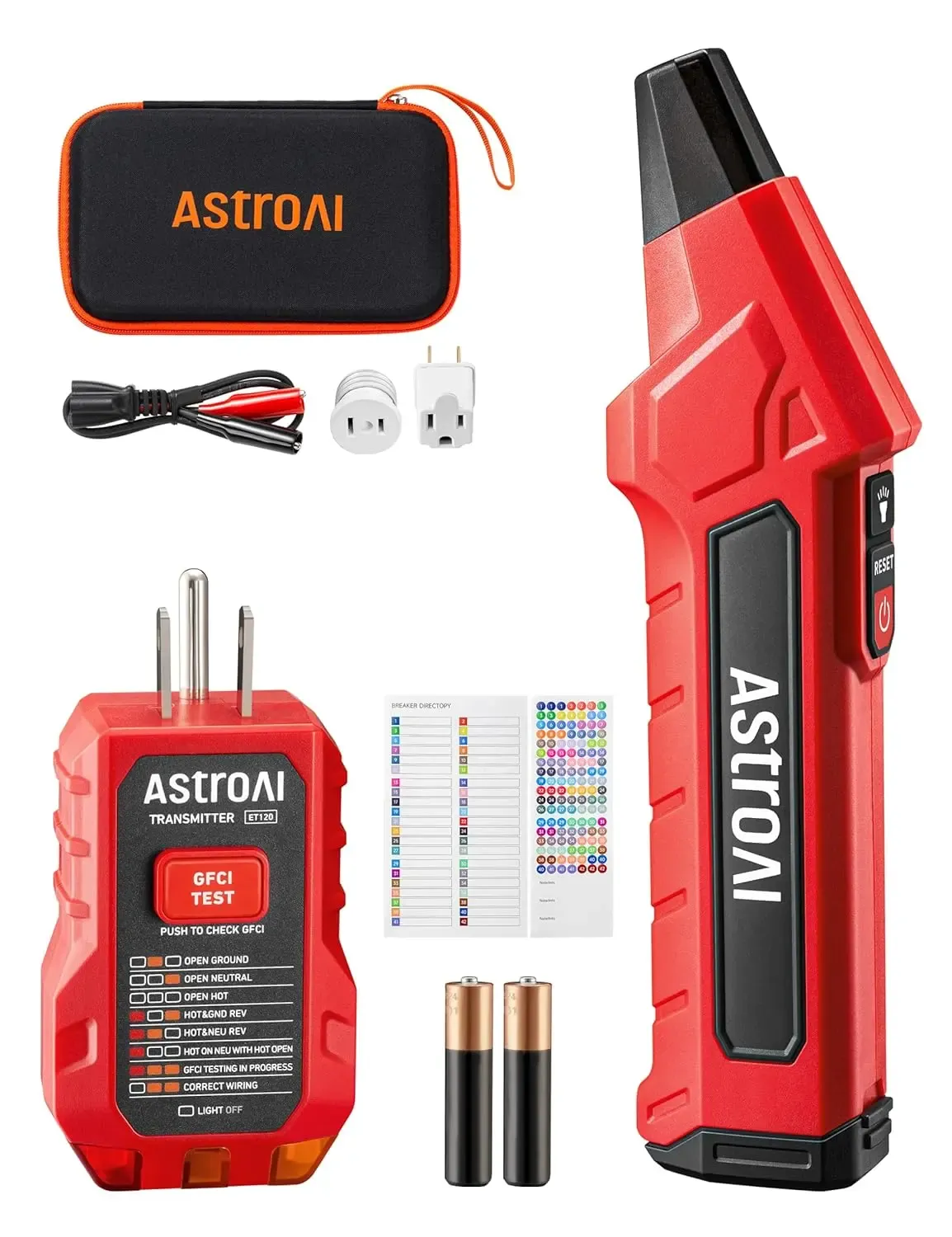 Localizador de disyuntores AstroAI con probador de enchufes GFCI