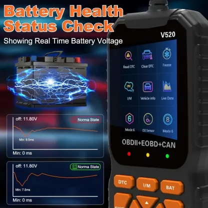 Escáner OBD2 profesional para mecánica con datos en tiempo real y lector de códigos de diagnóstico OBDII (para luz de "Check Engine"), impresión en la nube y modo de interfaz dual.