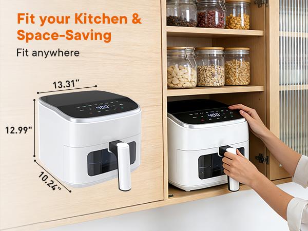 【Summer Sale】4QT Air Fryer with Visible Window, 1500W Digital Touchscreen Air Fryer with 8 Presets, Auto Shut Off & Nonstick Dishwasher Safe Basket, 60-Min Timer, Max 400&deg;F