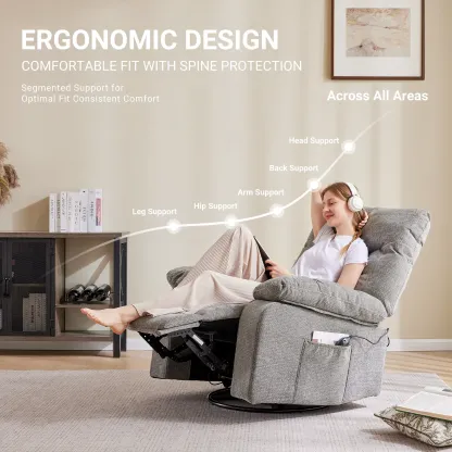 Sillón reclinable y mecedora DUMOS con masaje y calefacción