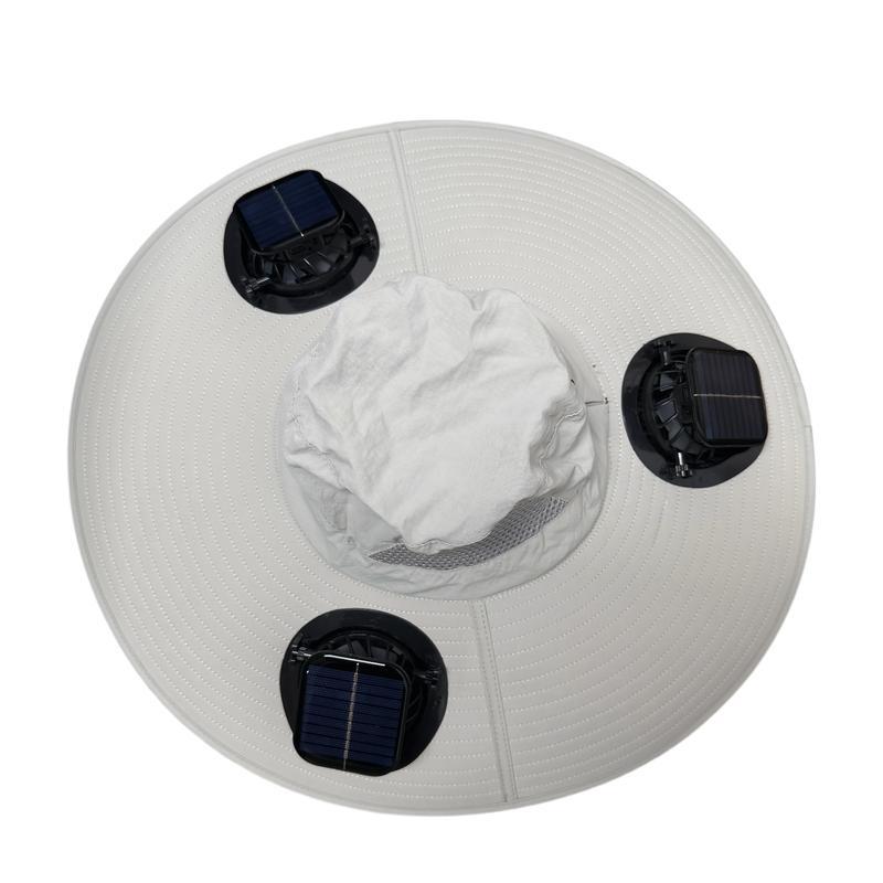 Nuevo sombrero con ventilador solar triple para exteriores (modelo 2026): sombrero con protección solar y ventilador, batería recargable, resistente al agua, ideal para eventos deportivos, diseño unisex.