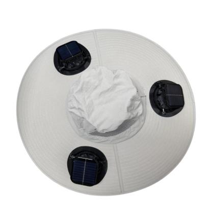 Nuevo sombrero con ventilador solar triple para exteriores (modelo 2026): sombrero con protección solar y ventilador, batería recargable, resistente al agua, ideal para eventos deportivos, diseño unisex.