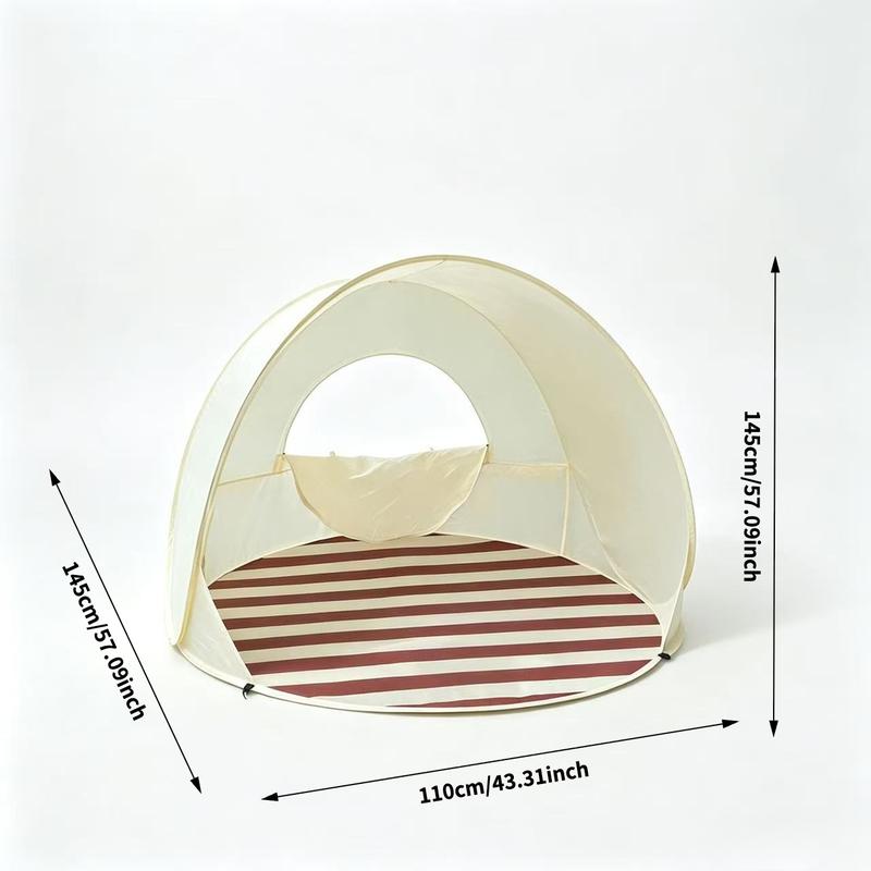 Tienda de playa desplegable sin montaje, toldo portátil de doble capa con protección solar, refugio instantáneo para pícnic, parque, acampada y uso familiar al aire libre.