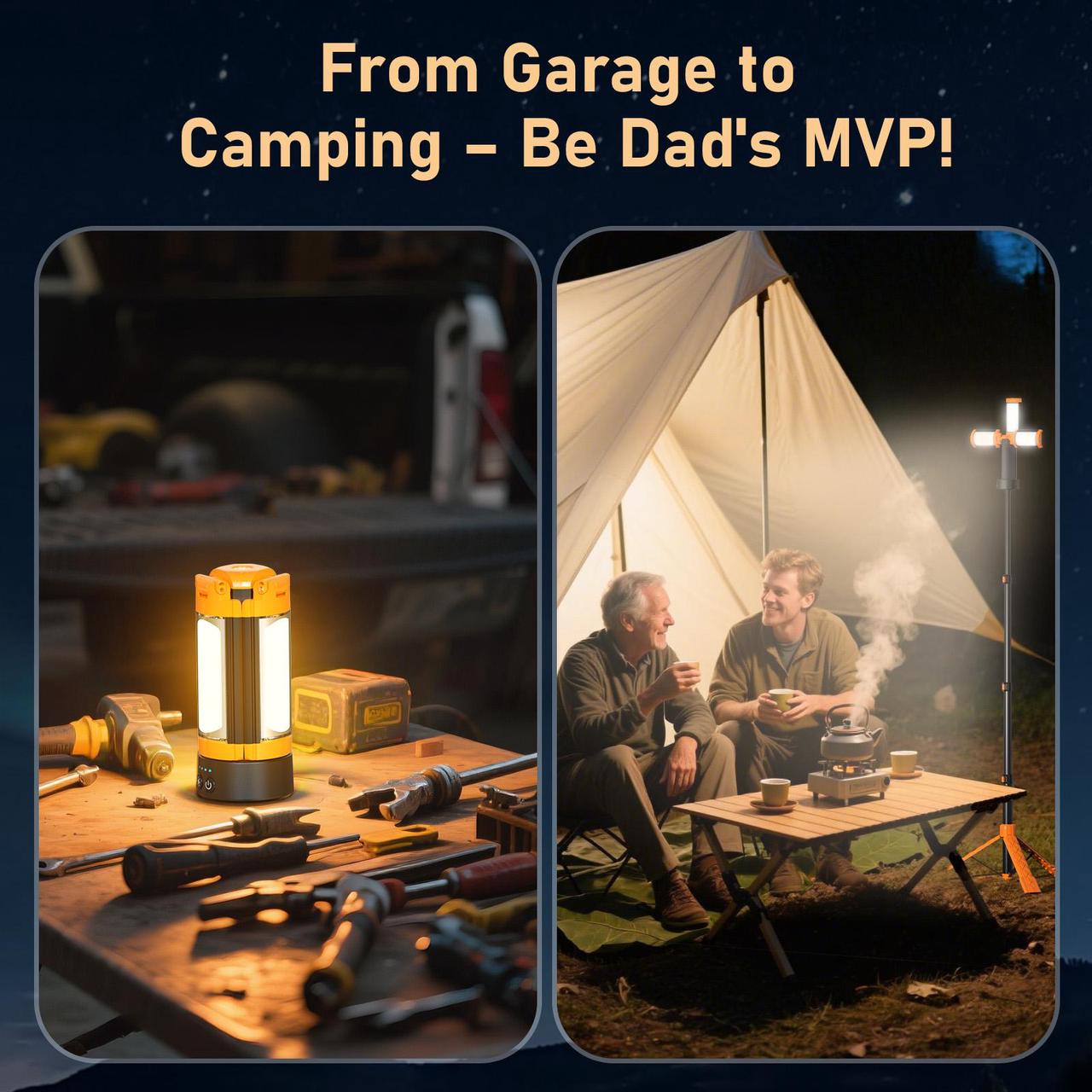[Father's Day Gift]OGERY 10000/18000mAh Camping Light with  Remote Control & Power Bank - Rechargeable 2200 Lumens Dimmable Work Light, Emergency Light & Detachable Tripod (1.75-6.5 Ft) for Outdoor, Hiking, Home & Emergency summerwins