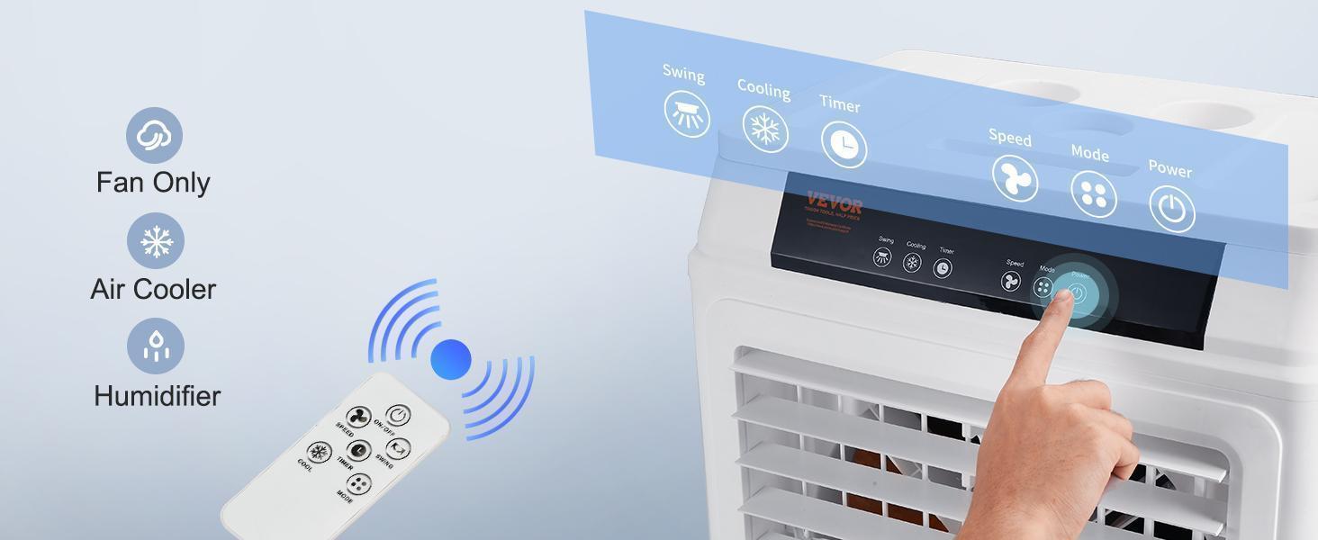 【Summerfinds】VEVOR Evaporative Air Cooler, 3100 CFM, 135&deg; Oscillating Swamp Cooler with Adjustable 3 Speeds and 12 H Timer, 9 Gal Portable Air Cooler for 950 Sq.ft, Indoor/Outdoor Use