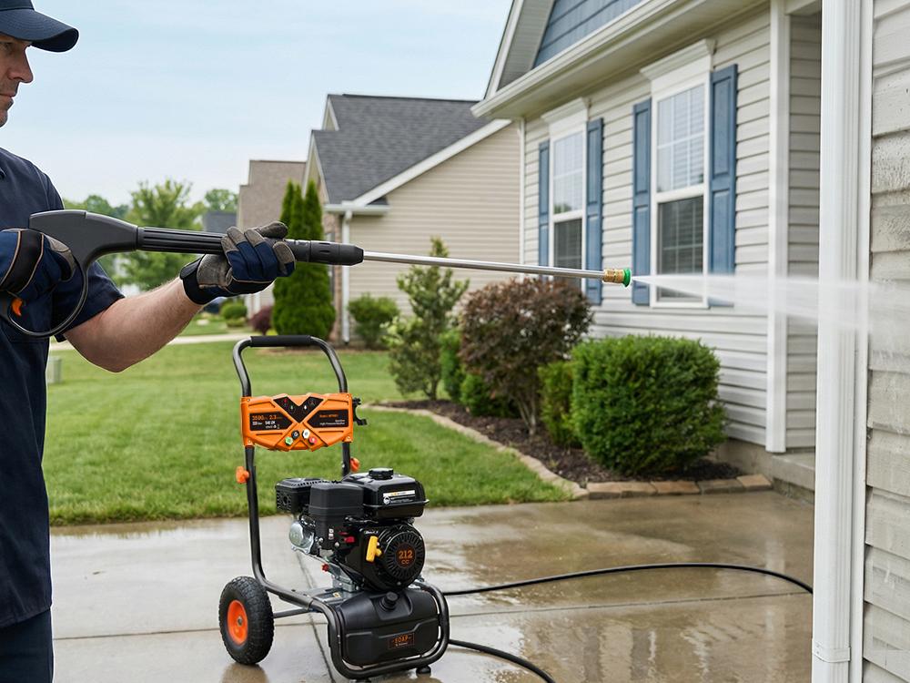 Efurden Gas Powered Pressure Washer 3500 PSI, 2.3 GPM Heavy Duty High Power Washer,209CC 7HP Engine with 25Ft Pressure Hose, Axial Aluminum Pump, Soap Tank, 4 Quick Connect Nozzle Efurden Gas Powered Pressure Washer 3500 PSI, 2.3 GPM Heavy Duty High Power Washer,209CC 7HP Engine with 25Ft Pressure Hose, Axial Aluminum Pump, Soap Tank, 4 Quick Connect Nozzle