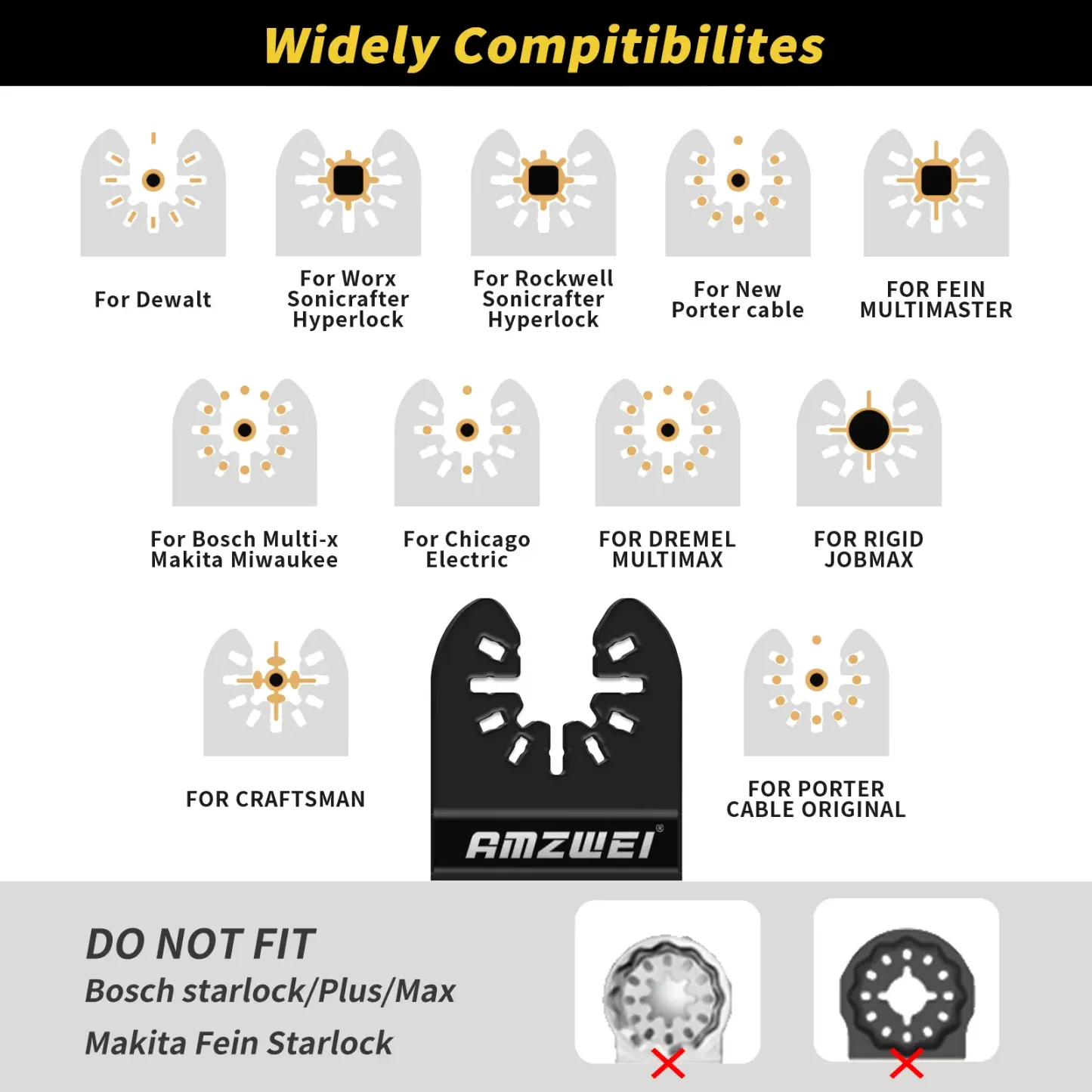 AMZWEI - 100 hojas para herramienta oscilante para corte de metal y madera