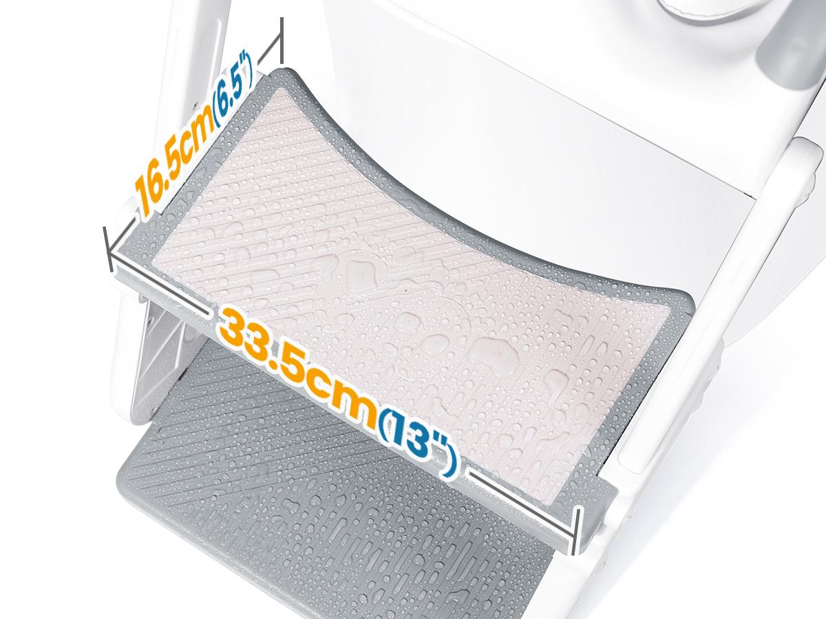 Orzbow Adjustable Height 2-IN-1 Kids Potty Training Toilet Seat with Step Stool, Stable Training Ladder Potty Seat with Splash Guard & Anti-Slip Pad, Grey
