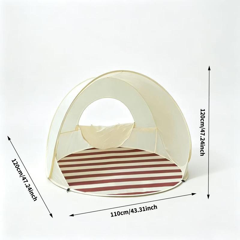 Tienda de playa desplegable sin montaje, toldo portátil de doble capa con protección solar, refugio instantáneo para pícnic, parque, acampada y uso familiar al aire libre.