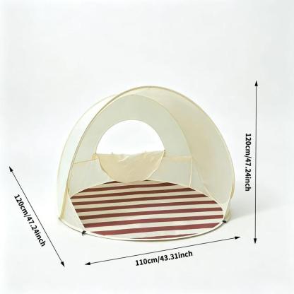 Tienda de playa desplegable sin montaje, toldo portátil de doble capa con protección solar, refugio instantáneo para pícnic, parque, acampada y uso familiar al aire libre.