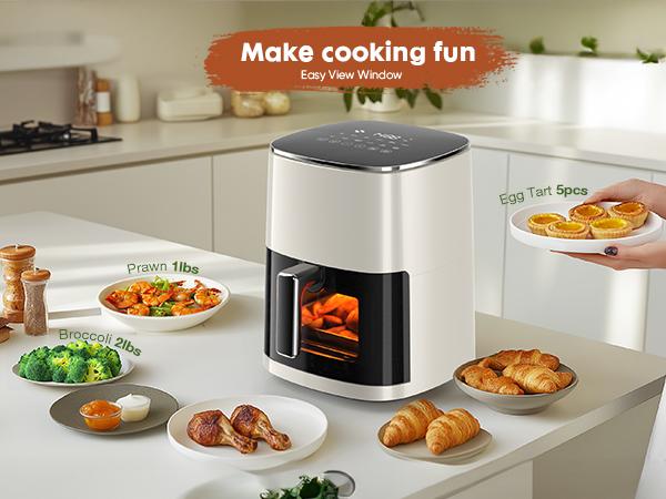 12-in-1 Air Fryer 6.34 QT with Dishwasher Safe Parts &mdash; Roast, Crisp, Reheat & Dehydrate | Includes 20 Healthy Recipes